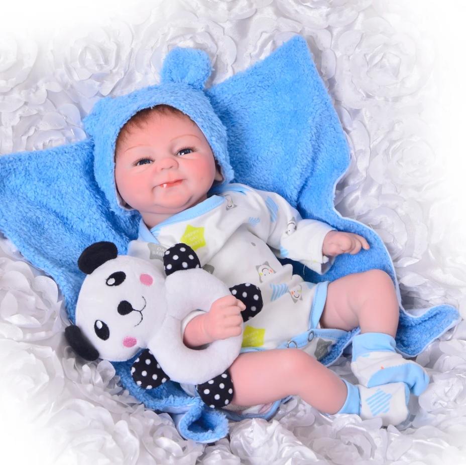 Силиконовая кукла REBORN 42см BABY DOLL с одеждой магнитной соской бутылочкой свидетельством о рождении для девочек