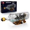 Mold King 10065 Технологический корабль в банке, набор игрушек-конструкторов, 2416 деталей, модель пиратского корабля, MOC, большой парусный корабль из черной жемчужины в банке