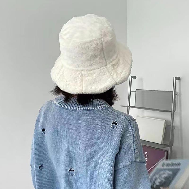 Мягкая милая панама плюшевая осенне-зимняя теплая рыболовная шляпа женская для девочек на открытом воздухе панама повседневные кепки шляпы