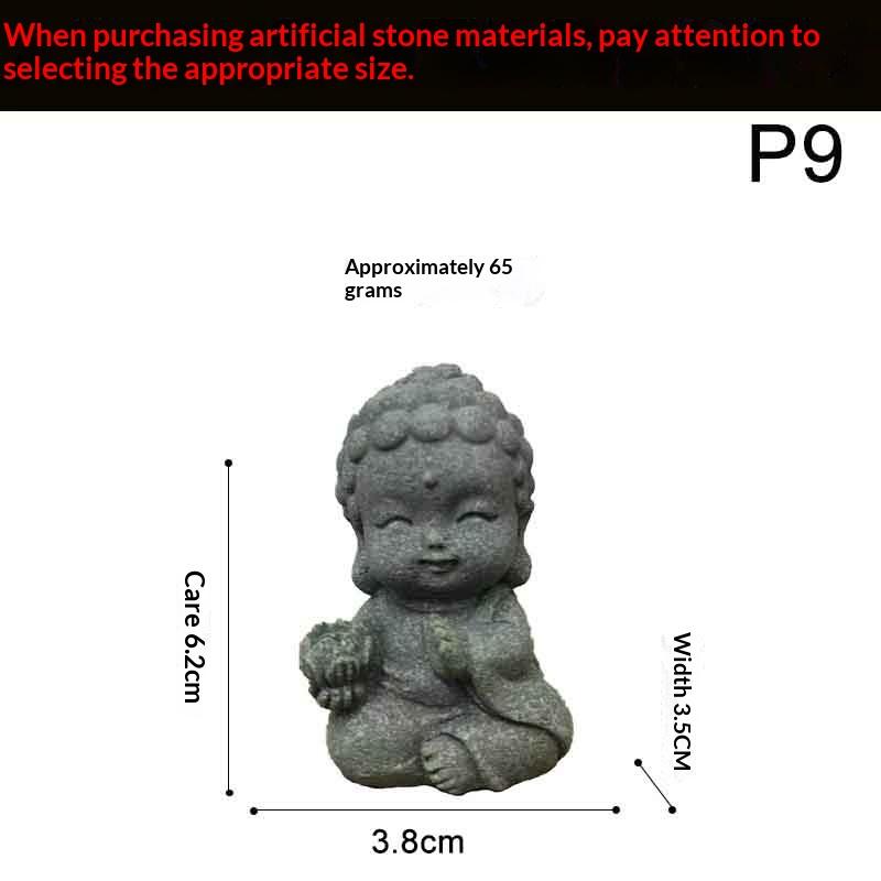 Статуя Будды в китайском стиле, милые фигурки маленьких монахов, ландшафтный дизайн с мхом для аквариума, дзен, восточная эстетика, украшение для сада