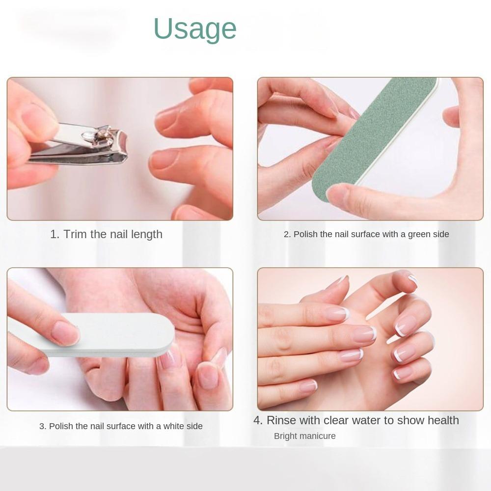 Двусторонняя маникюрная полоска-губка для удаления следов, серебристое украшение, инструмент для матирования маникюра