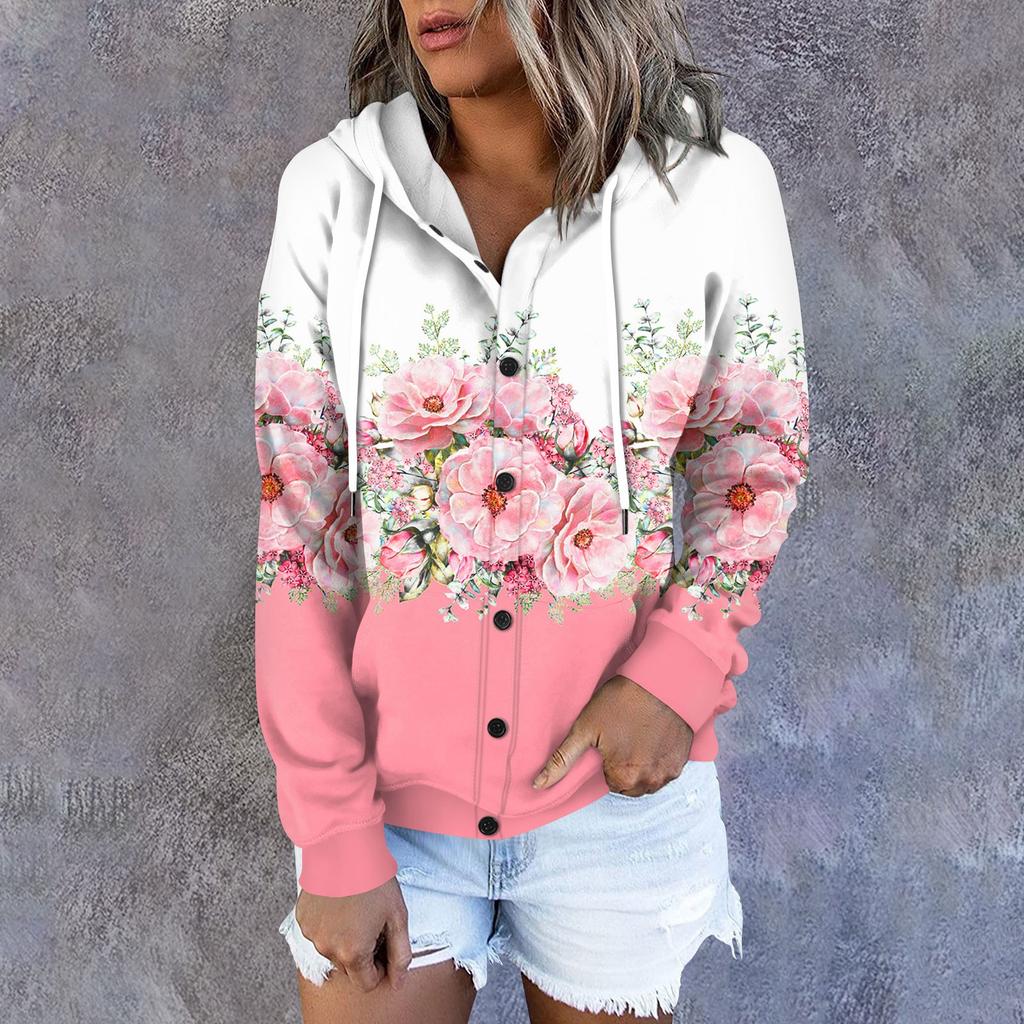 Женская толстовка с капюшоном, свободная спортивная куртка с длинными рукавами и принтом