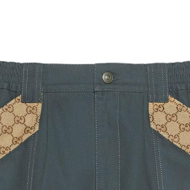 Gucci Хлопковые Бермуды из Канваса с Вставкой GG Шорты 742850-XDCEY-1168