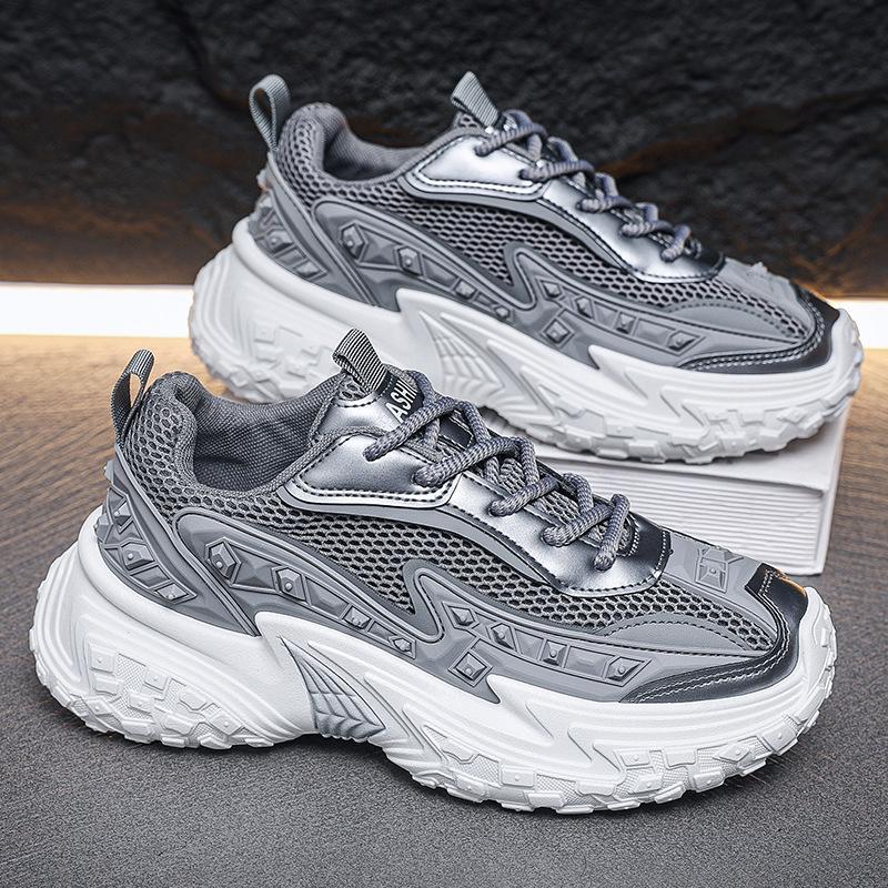 Summer Tire Sole Trend Wear-Resistant Breathable Casual Shoes Thick-Soled Versatile Men'S Sports Shoes