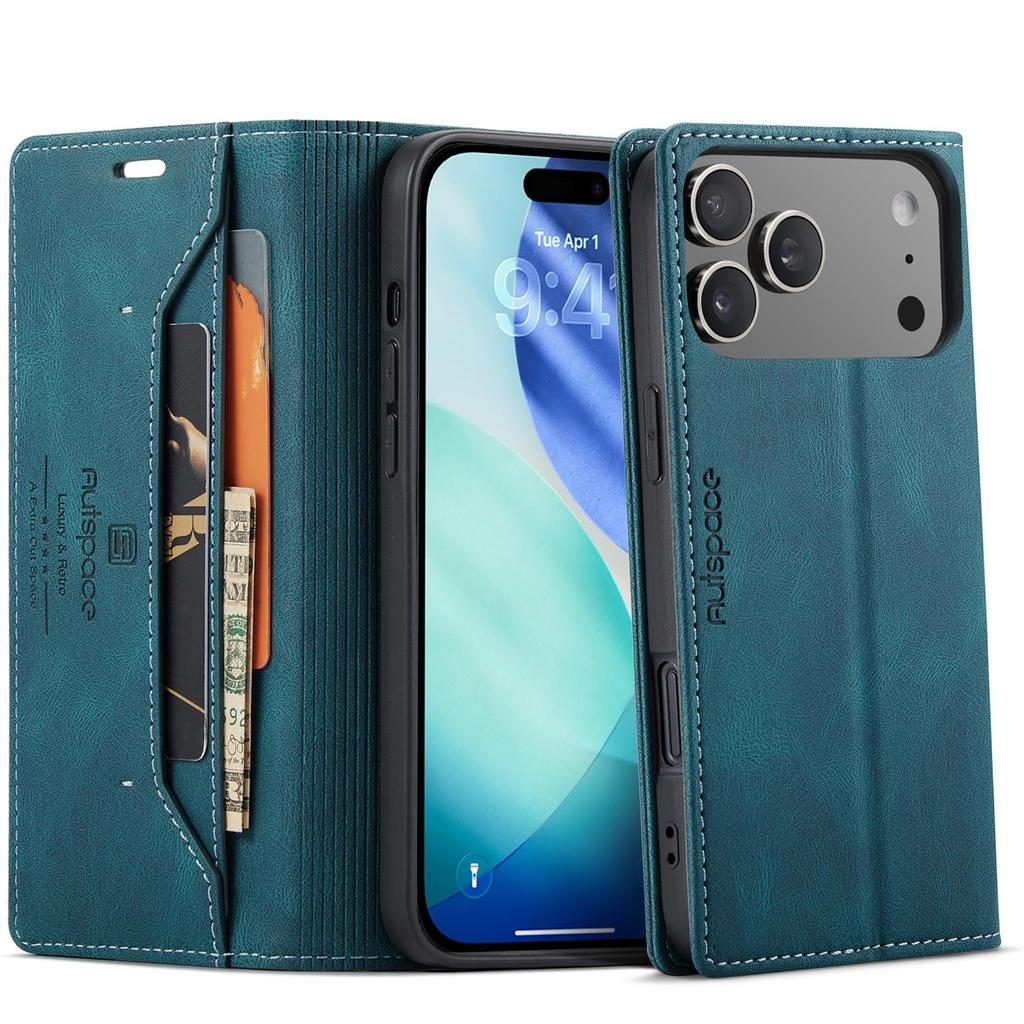 AutSpace-A01 Для iPhone 18 Pro / 18 Pro Max Роскошный Премиум PU Кожа Магнитный Кошелек Складной Флип Чехол Слоты для Карт Защитные Накладки Оболочка