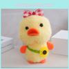Cute Animal Plush Backpack Toy With Checkered Bow And Sunflower Decor For Children And Teens
