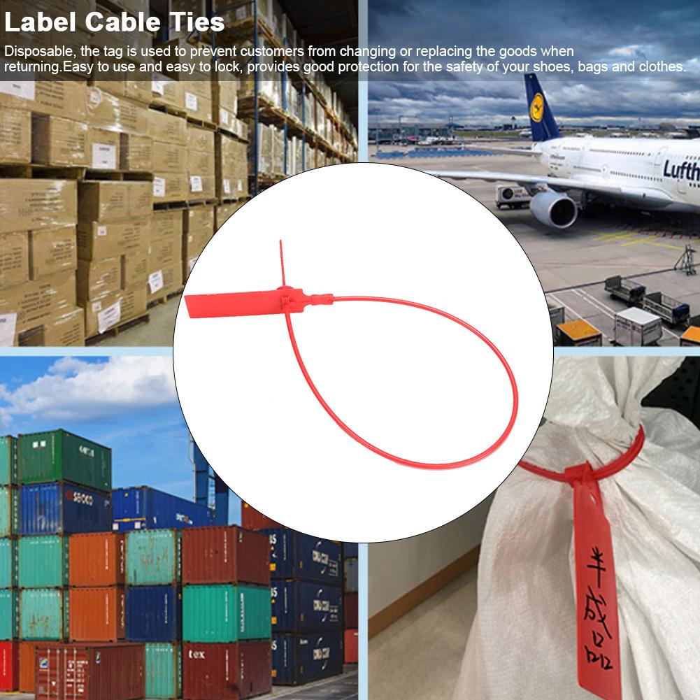 100 шт. Одноразовые кабельные стяжки с биркой, цветные, для идентификации, знаки, защита от кражи