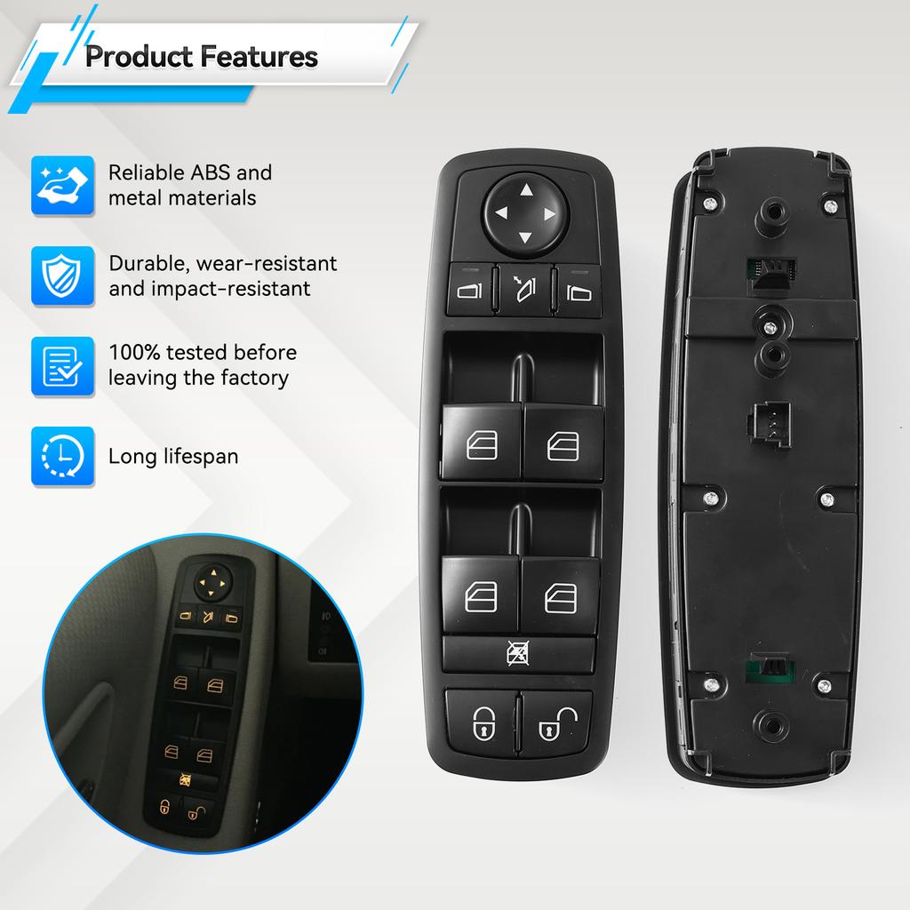 A1698206710 Auto Electric Power Window Master Control Switch 1698206710 for Mercedes-Benz W169 A-Klasse W245 B-Klasse 2004-2012