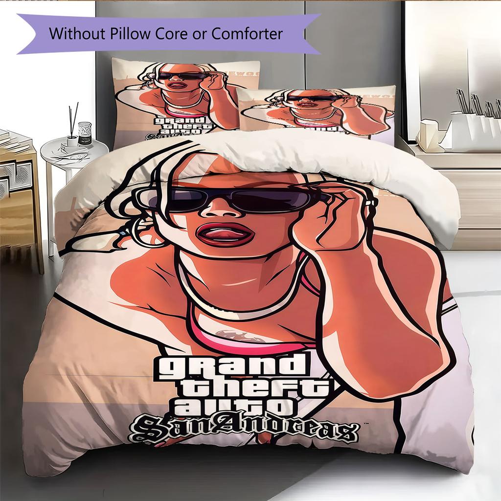 GTA Legacy Bedding Quilt Set Quilt Cover Pillowcase Home Decoration Birthday Gift (1 * duvet cover + 2 * pillowcase, without core)