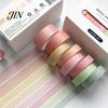 Japanese Paper Tape 8 Rolls Washi Set, Decorative Stickers, Aesthetic Solid Color Tapes for Scrapbooking Supplies, Journaling Junk Journal,