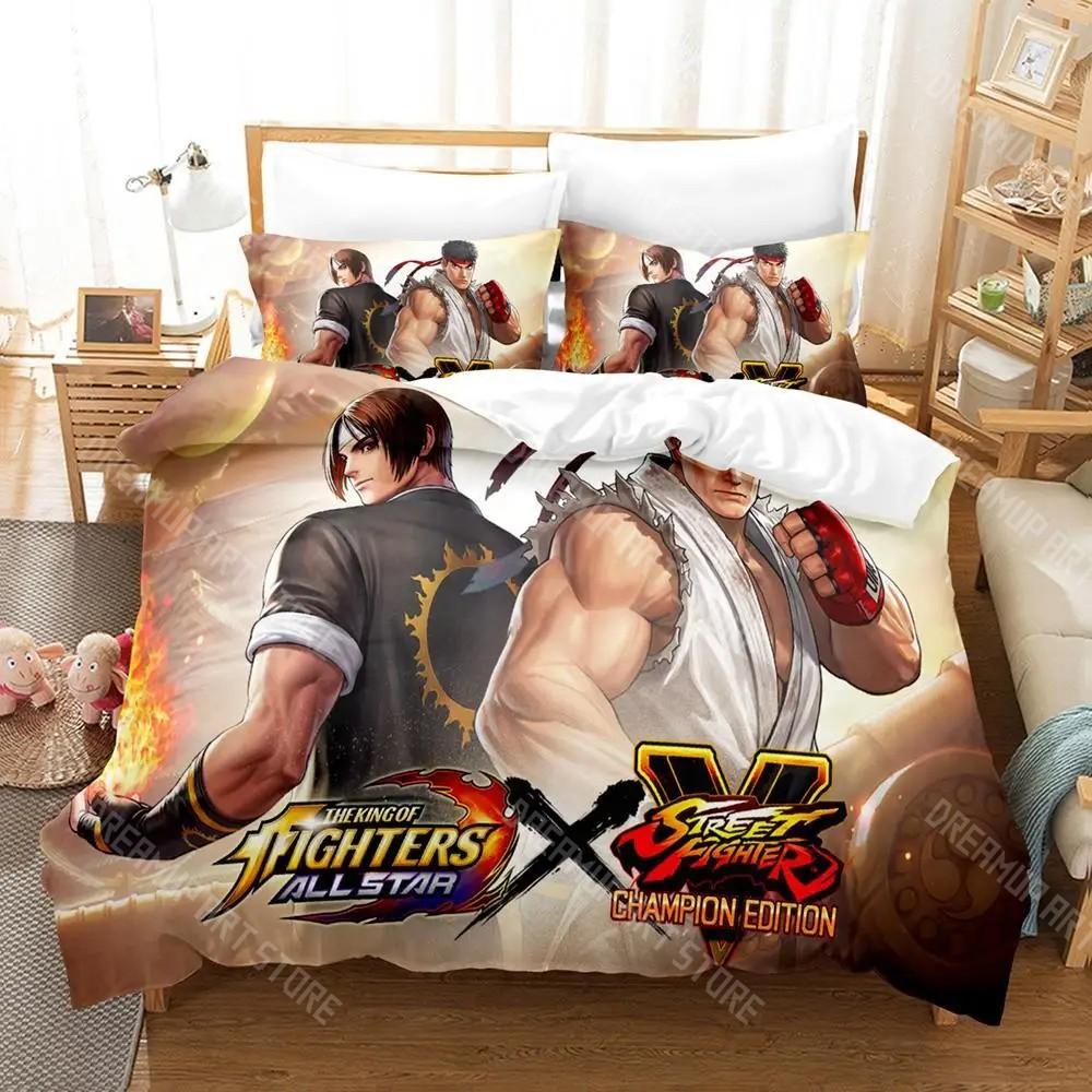 3D Печатный Комплект Постельного Белья King of Fighters KOF для Мальчиков Девочек Пододеяльник Наволочка Размеры: Односпальный, Двуспальный, Евро, Полный