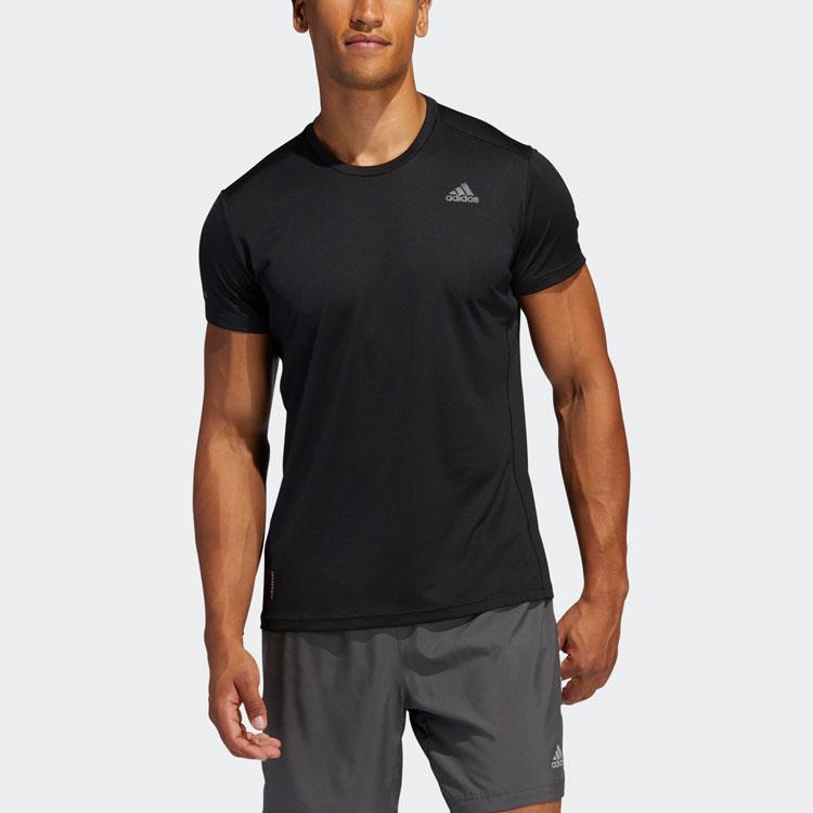 Adidas Футболка Run It Tee M Logo Training с короткими рукавами, мужские топы, черные FL6972