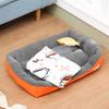 Doghouse All Seasons Universal Non-slip Square Candy Colored Footprints Dog Mat Fashionable Plush Winter Warm Pet Cat and Dog Kennel