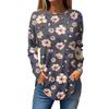 Модные женские повседневные топы с длинными рукавами и круглым вырезом с принтом
