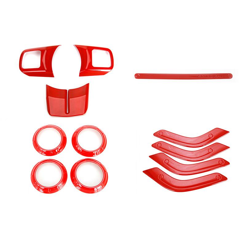 JIDIXIAN накладка на рулевое колесо автомобиля, вентиляционная крышка для кондиционера, декоративные аксессуары для дверных ручек для Jeep Wrangler JK