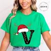 Fashion Merry Christmas Gift for Female Clothing Christmas 26 Alphabet Print TShirt for Women Casual Xmas Tees Short Sleeve Top