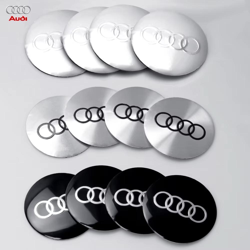 4pcs Set of Wheel Center Caps Stickers Car Hub Covers for qaz19 S RS A3 A4 B8 A6 A5 Q5 A7 - Multiple Sizes 56/60/63/65/68mm