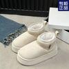 2024 New Plush Short Cotton Boots Bread Shoes Thickened Short Tube White Thick-soled Snow Boots Women's Winter