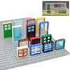 City Window Building Up Cubes Custom Build House Door Frame Glass Bricks Parts Fits 60594 60616 60621 60596 MOC Educational Tool Parts Fo