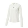 Li Ning Running Series Brand Logo Casual Comfortable Round Neck Long Sleeve T-Shirt Women T-Shirt Off-White ATLV034-2