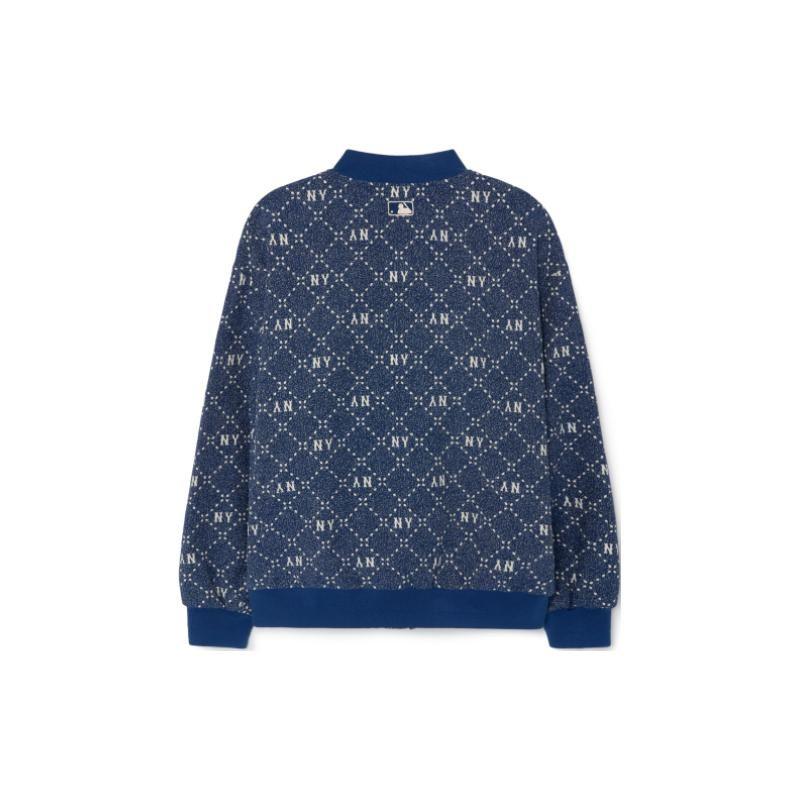 MLB New York Yankees Letter Jacquard Denim Jacket Unisex Jacket Navy-Blue 3ADKM0131-50INS
