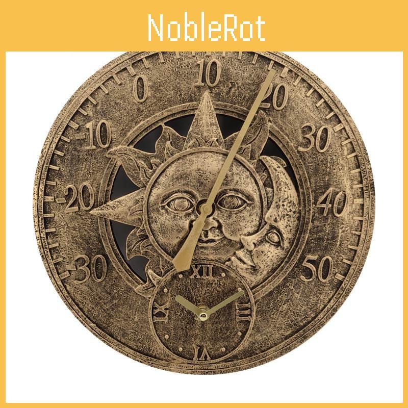 Винтажные настенные часы из смолы в европейском стиле с отображением температуры для декора гостиной и спальни
