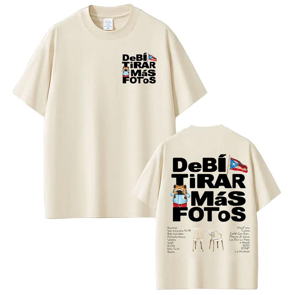 Rapper Bad Bunny Tour 2025 Debi Tirar Mas Fotos DTMF Merch TShirt Unisexs Clothing Summer ONeck Hip Hop Pop Music Tees Streetwear