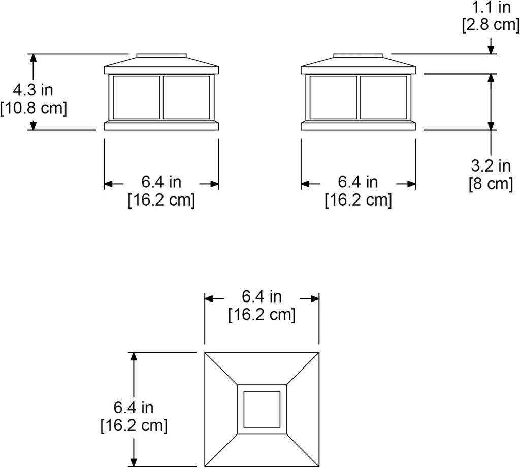 Solar Light Cap - 6.4in L x 6.4in W x 4.3in H - White - Includes Rechargeable AA Battery - PVC Solar Cap (LZM-625-W)