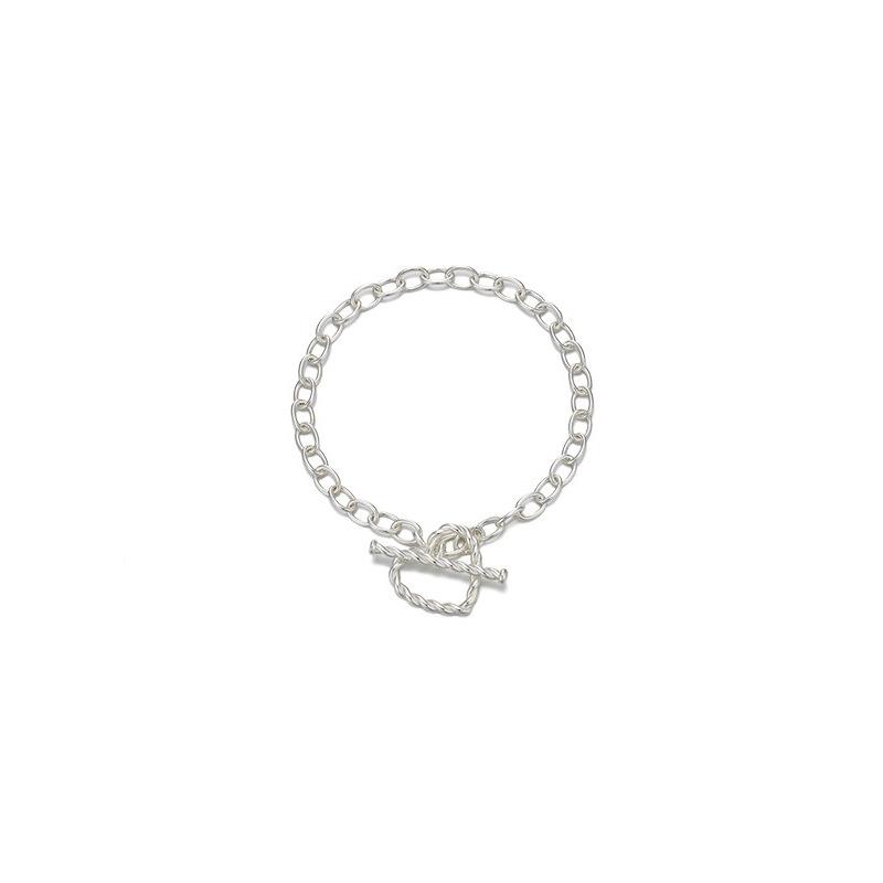 Sterling Silver S925 Silver Bracelet Twist Love Bracelet for Women Hip Hop OT-shaped Buckle Design Hollow Heart-shaped Bracelet