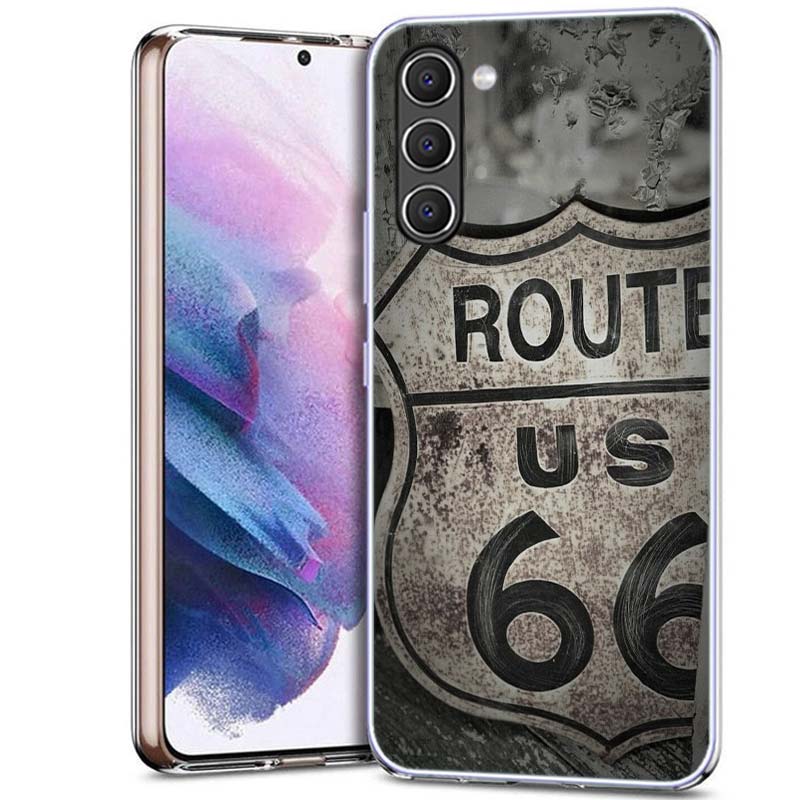 America Route 66 Phone Case for Samsung A54 A14 A24 A34 A17 A37 A57 A55 A35 A25 A15 A13 A23 A33 A53 A07 A05S A04S A03 A73 Galaxy