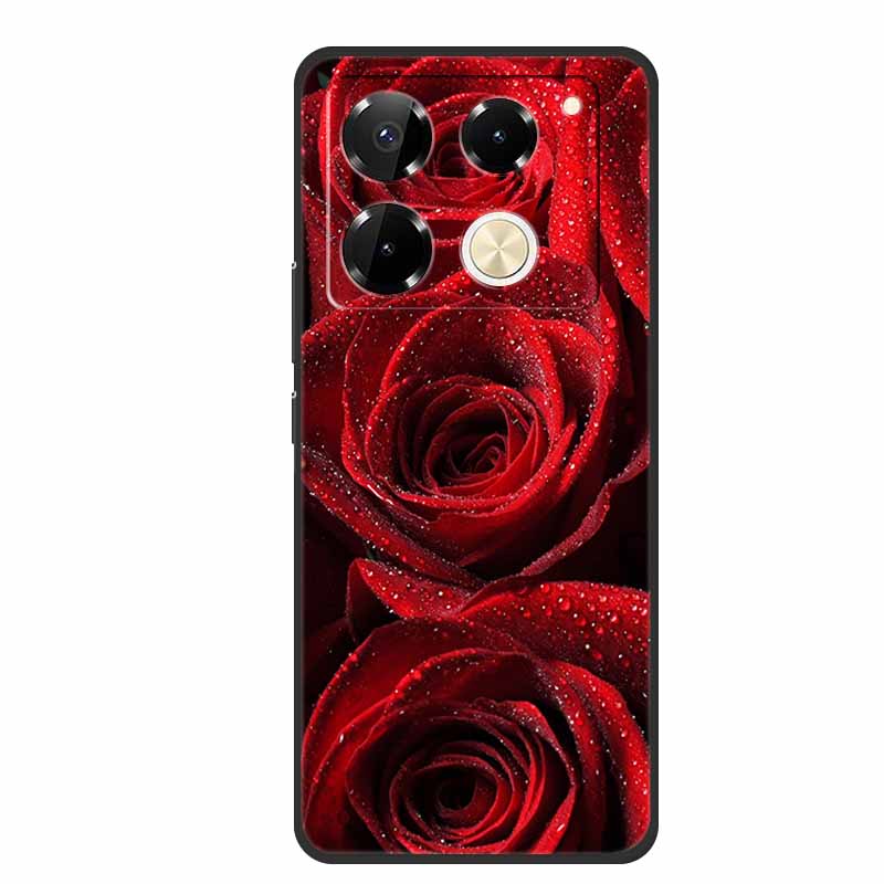 Чехол для Infinix Note 40 Pro 5G, мягкий силиконовый чехол из ТПУ, чехлы для телефона для Infinix Note 40 40pro 4G, Цветочки, Милый Coque Fundas