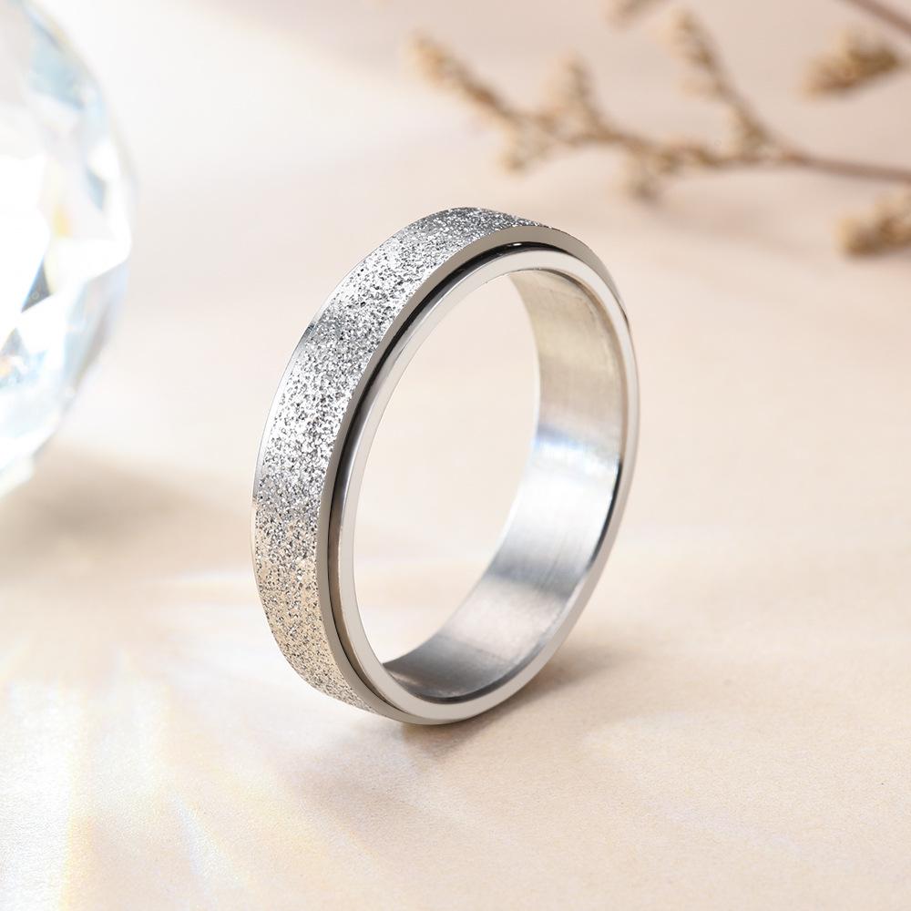 Семицветное матовое вращающееся кольцо из титановой стали