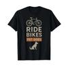 Ride Bikes Pet Dogs Bicycle Cycling Biking Dog Lover T Shirt Vintage Washed Unisex Slightly Stretched Graphic Casual Versatile