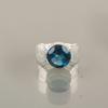 Лондонский голубой топаз драгоценный камень ручной работы серебро 925 пробы ювелирные изделия для вечеринок кольцо RR-1-6