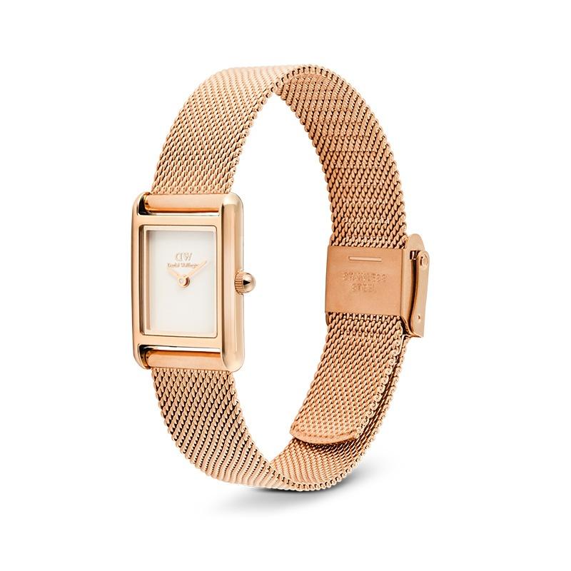 DANIEL WELLINGTON Часы Кварцевый Механизм Белый Циферблат Женские Часы Часы Розовое Золото Ограниченная Серия Мини Мини Современные Квадратные Часы DW00100929