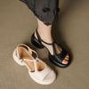 Fairy Wind Thick-soled Thick-heeled Sandals  Summer New Woven Versatile Soft-soled High-heeled Fish-mouth Shoes