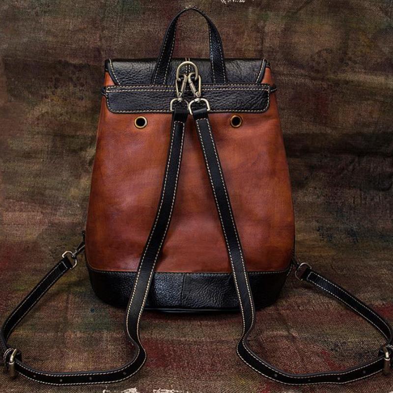 Johnature Рюкзак из натуральной кожи в стиле ретро, ​​женская дорожная сумка, большая вместимость, первый слой, женский рюкзак из воловьей кожи, студенческие сумки