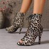 Новые Сексуальные Женские Леопардовые Туфли-Лодочки на Высоком Каблуке, Черные Ботильоны на Шнуровке, Женская Обувь, Для Латиноамериканских Танцев, Уличные Ботильоны, Каблуки для Танцев в Помещении