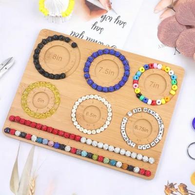 Деревянная доска для бусин Творческий дисплей Браслеты DIY Украшения Украшения Тарелка Отделения Лоток для хранения Углубления Разное Аксессуары