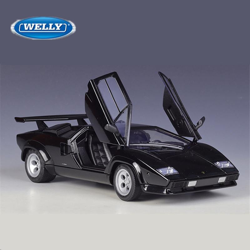 Welly 1/24 Lamborghini Countach LP5000s литой спортивный автомобиль модель литой металл гоночный автомобиль модель симуляция коллекция детская игрушка подарок