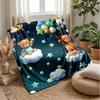 Teddy Bears Hugging under Rainbow Theme blanket Lightweight Warm Flannel Blanket Decorative Throw Blanket for Home Decoration