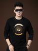 European High-End Embroidered Long-Sleeve Men's T-Shirt, 2025 Autumn and Winter New Trendy Slim-Fit Pullover Crew Neck Sweatshirt