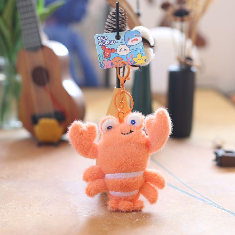 Cute Cute Marine Animal Jellyfish Pendant Plush Toy Doll Crab Lobster Keychain Bag Hanging Decoration
