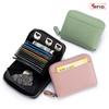 Japan Style Genuine Leather Organ Card Purse For Women RFID Anti-theft ID Holder Key Coin Pouch Zipper Credit Card Wallet