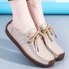 Women's Plus Size Spring/Autumn Lace-Up Loafers - Comfortable Flat Sole Mom Work Shoes