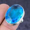 Swiss Blue Topaz Gemstone Handmade 925 Sterling Silver Jewelry Ring Size 5 F7R83