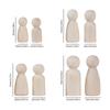 Wood Male Female Puppets Handmade Unpainted Figures Wedding Decoration Wooden Peg Doll Wood Crafts