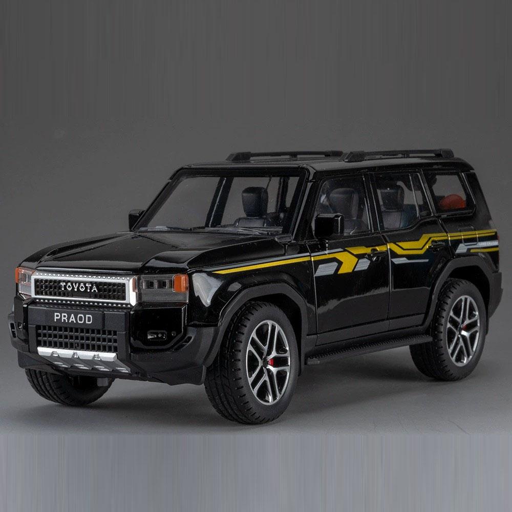 1:24 FJ Cruiser Prado LC250 Car Model Toy Metal Diecast Sound Light Shock Absorption Off-road Vehicle Simulation Boys Gifts