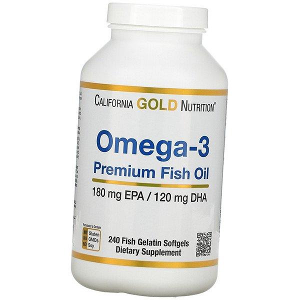 Рыбий Жир премиального качества, Omega-3 Premium Fish Oil, California Gold Nutrition  100гелкапс (67427003)
