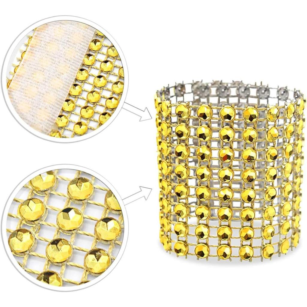 50pcs Napkin Rings, Rhinestone Napkin Rings Diamond Adornment for Place Settings, Wedding Receptions, Dinner or Holiday Parties, Family Gatherings